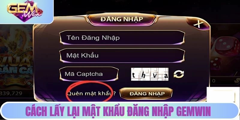 Cách lấy lại mật khẩu GEMWIN